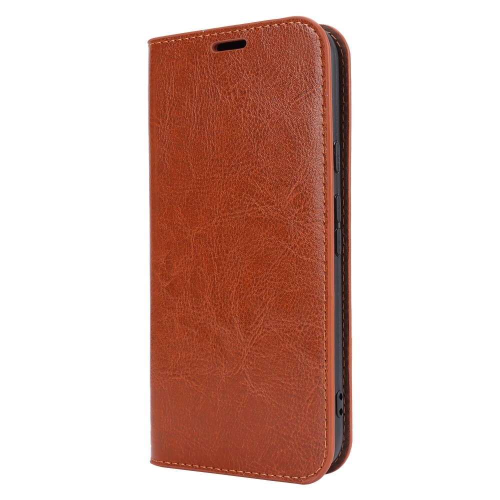 Google Pixel 8a Genuine Leather Wallet Case Brown