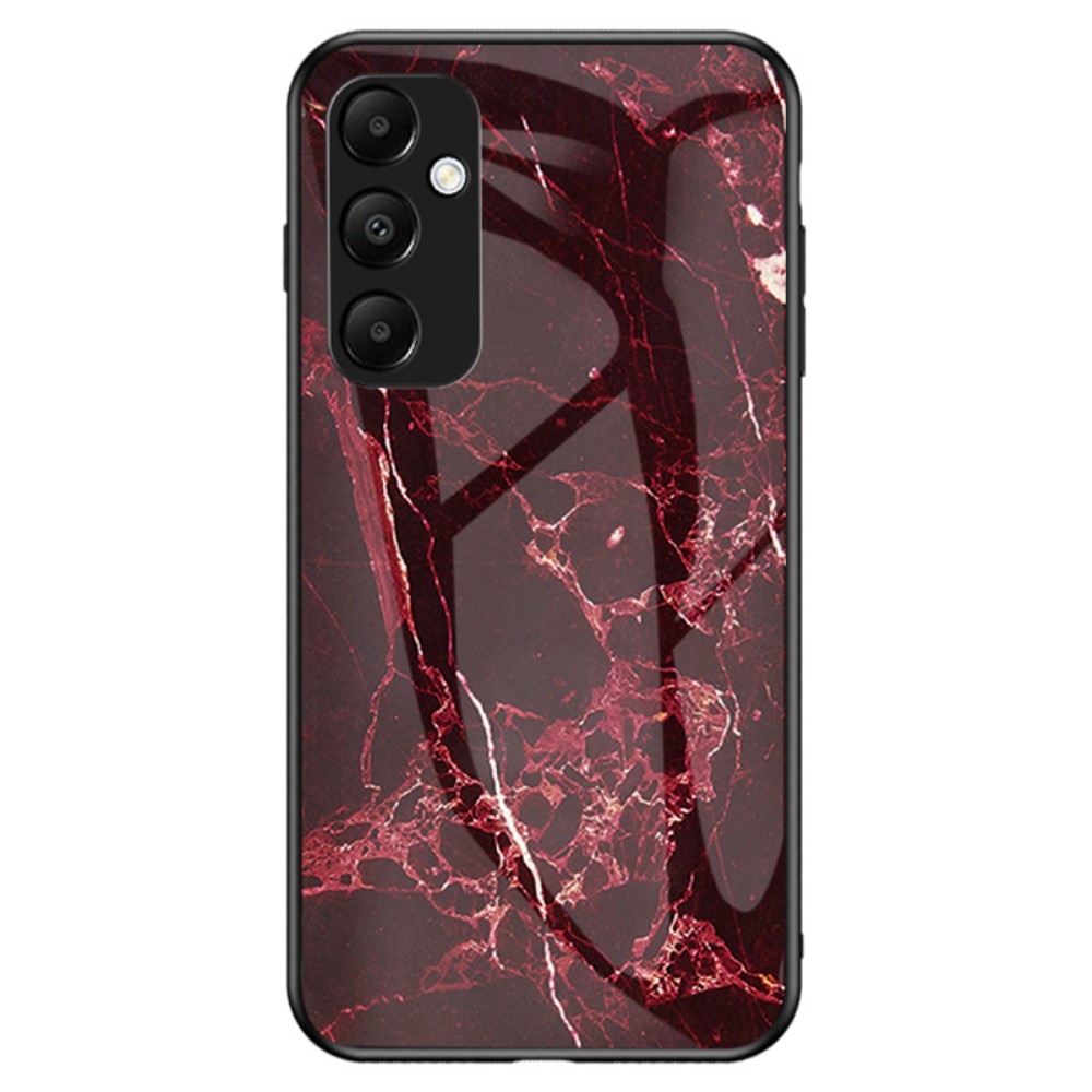 Samsung Galaxy A55 Tempered Glass Case Red Marble