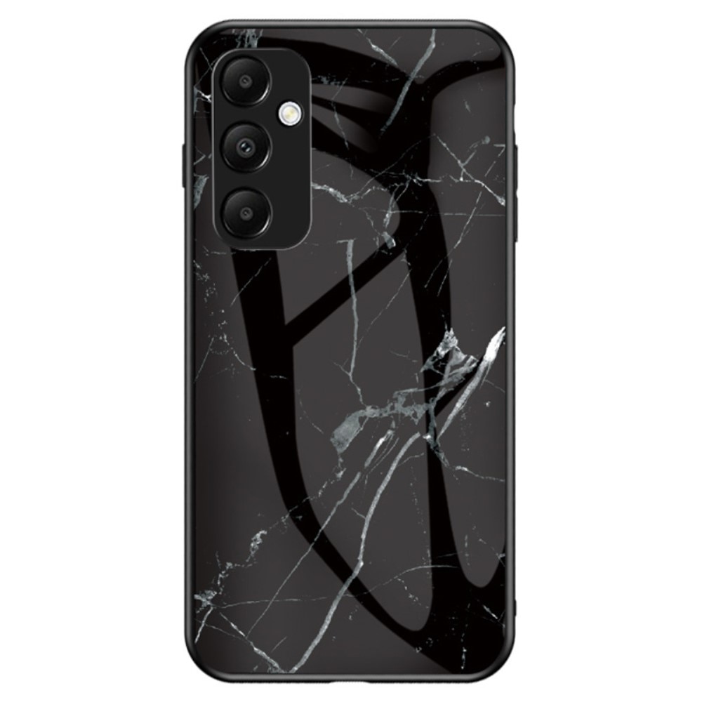 Samsung Galaxy A55 Tempered Glass Case Black Marble