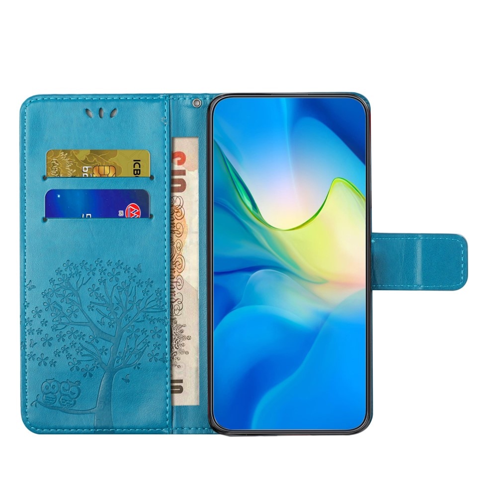 Xiaomi Redmi Note 13 4G Leather Cover Imprinted Butterflies Blue