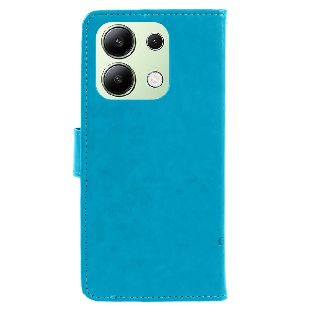 Xiaomi Redmi Note 13 4G Leather Cover Imprinted Butterflies Blue