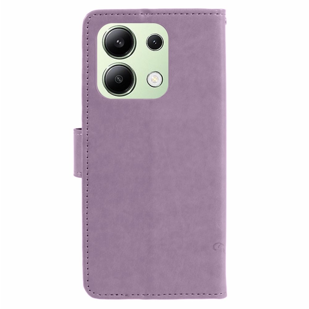 Xiaomi Redmi Note 13 4G Leather Cover Imprinted Butterflies Purple