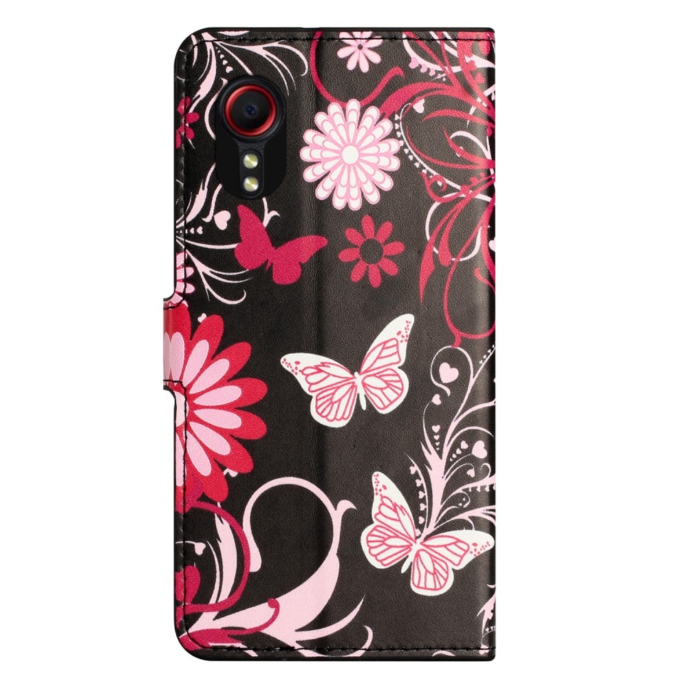 Samsung Galaxy Xcover 7 Wallet Case Black Butterfly