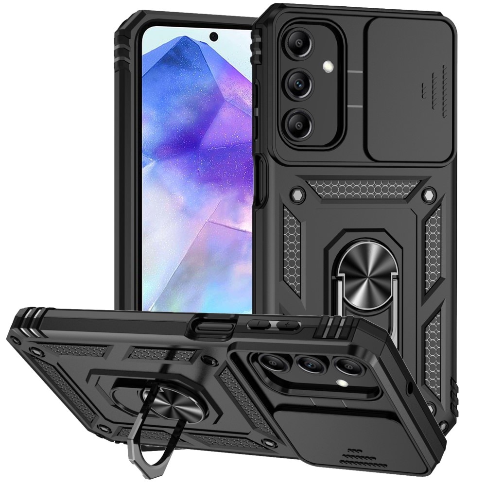 Samsung Galaxy A55 Hybrid Case Tech Ring w. Camera Protector black