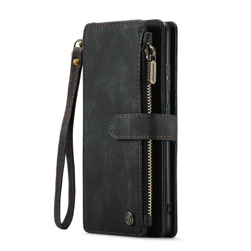Samsung Galaxy S24 Zipper Wallet Book Cover Black