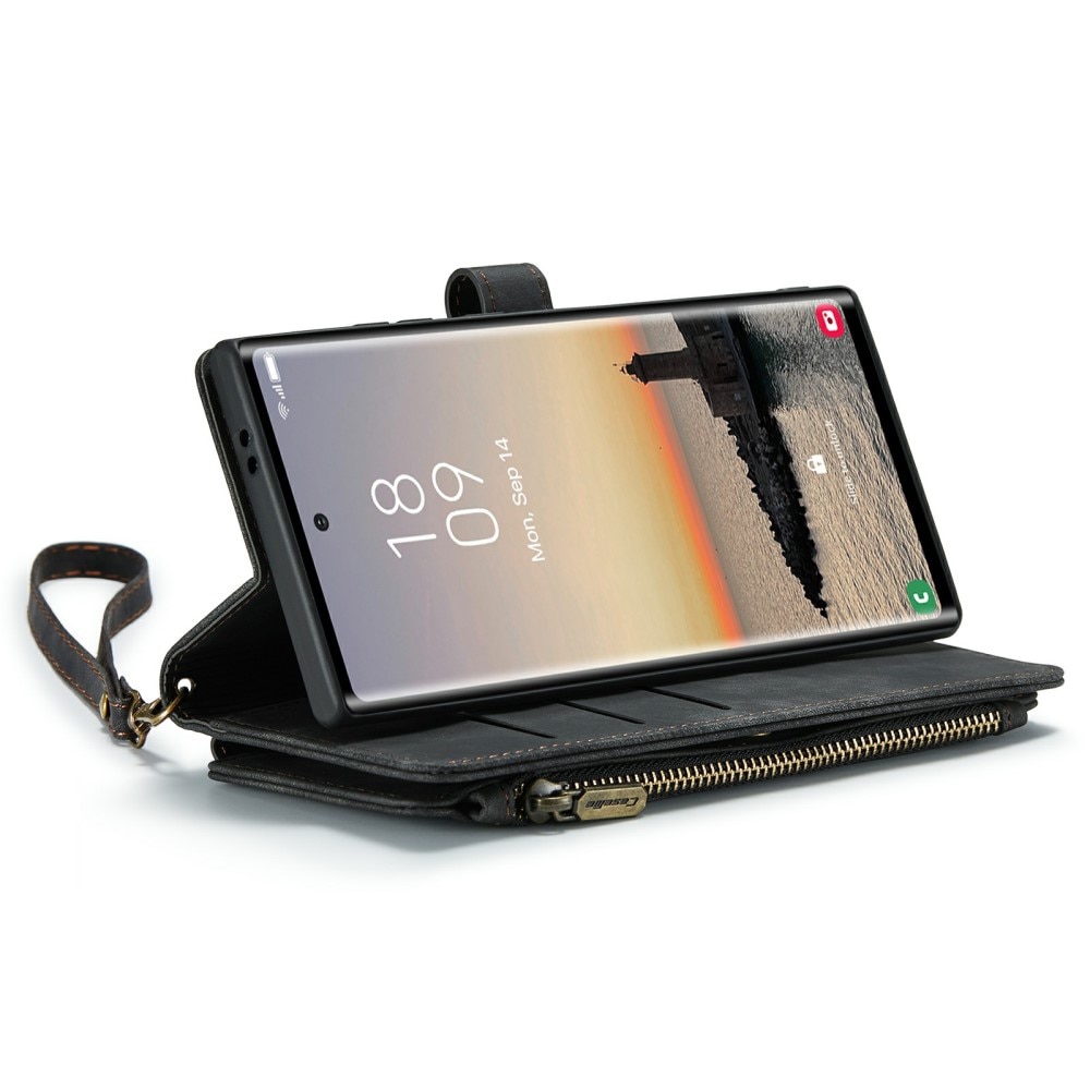 Samsung Galaxy S24 Ultra Zipper Wallet Book Cover Black