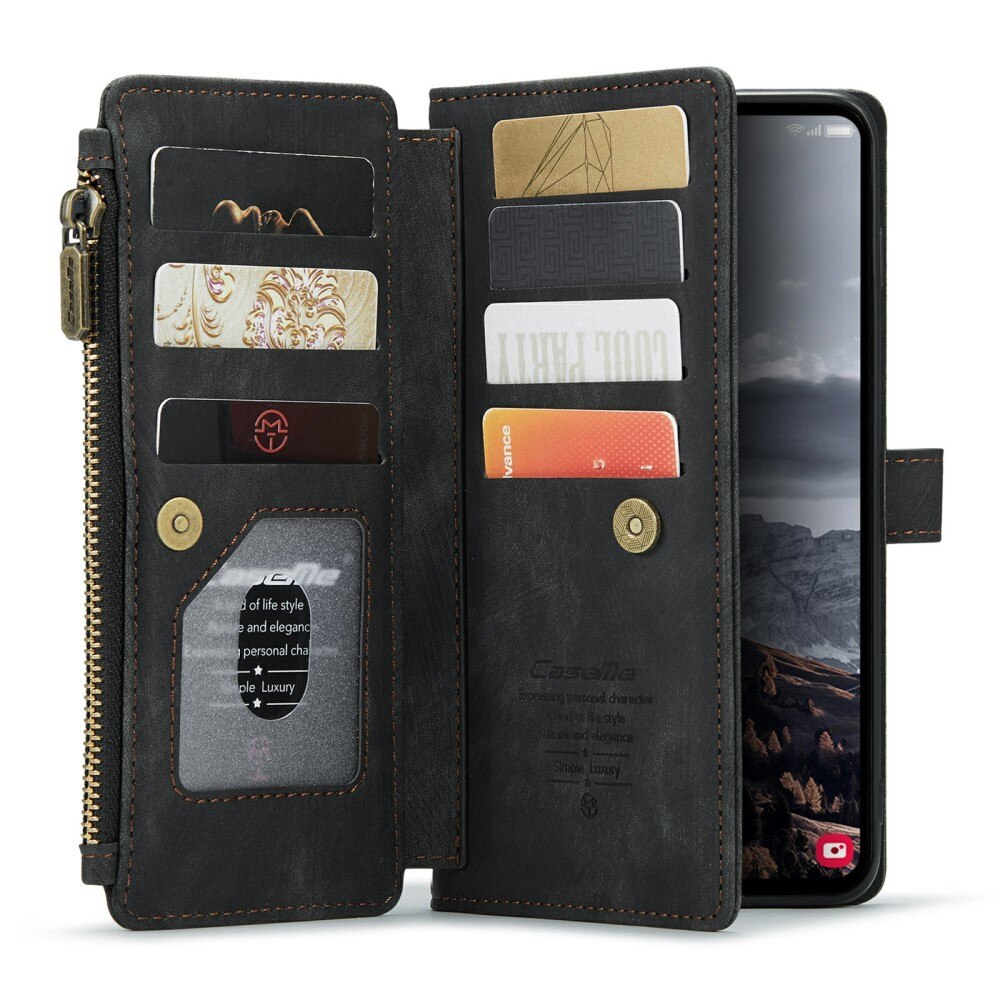 Samsung Galaxy S24 Plus Zipper Wallet Book Cover Black