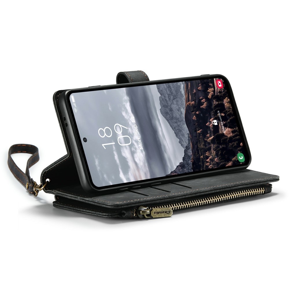 Samsung Galaxy S24 Plus Zipper Wallet Book Cover Black