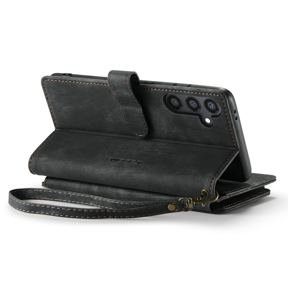 Samsung Galaxy S24 Plus Zipper Wallet Book Cover Black