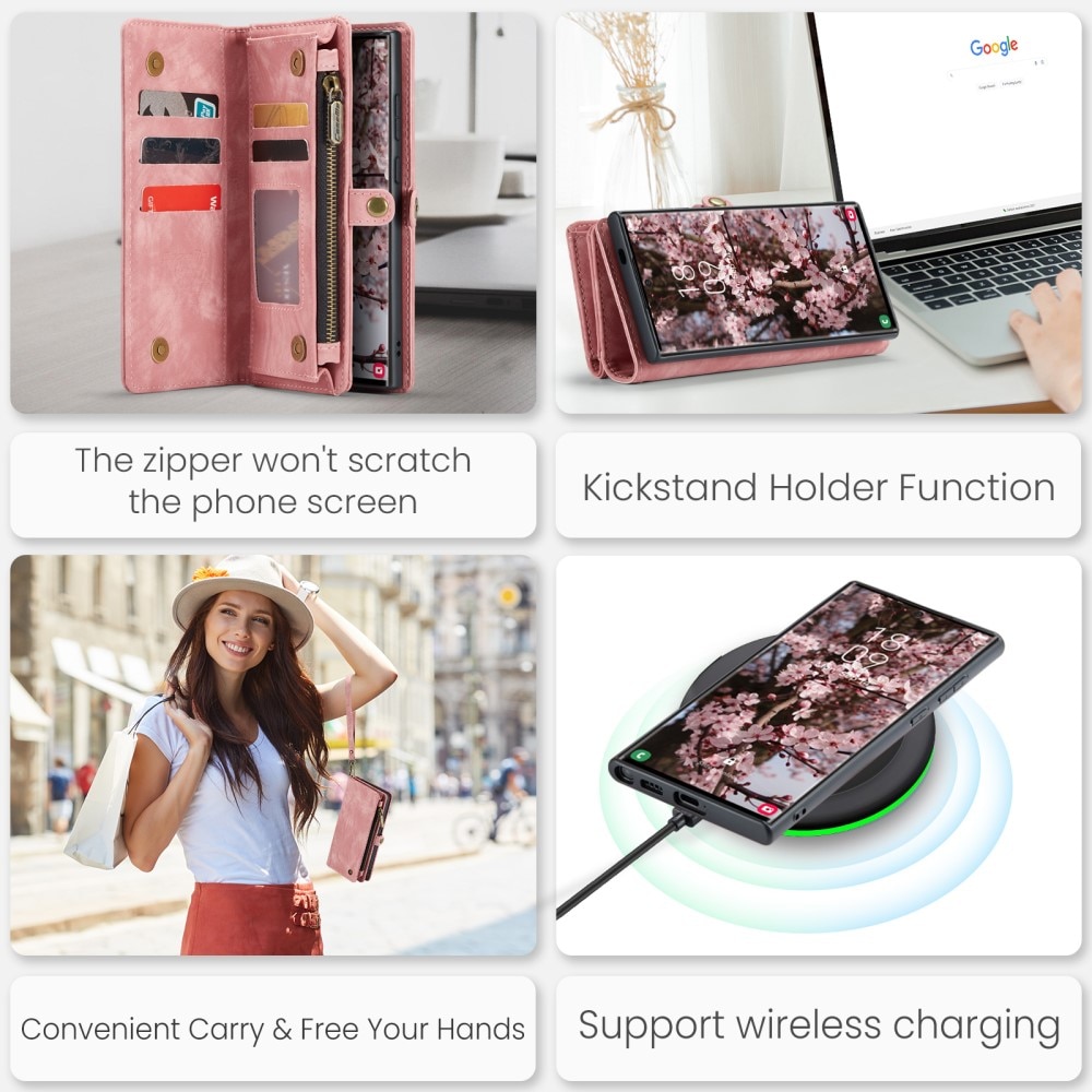 Samsung Galaxy S24 Ultra Multi-slot Wallet Case Pink
