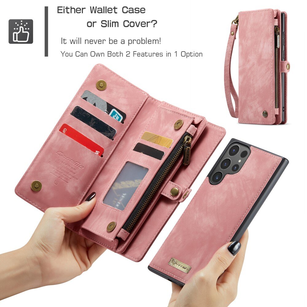 Samsung Galaxy S24 Ultra Multi-slot Wallet Case Pink