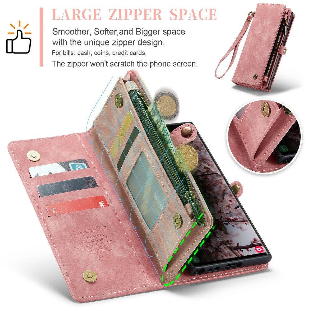 Samsung Galaxy S24 Ultra Multi-slot Wallet Case Pink