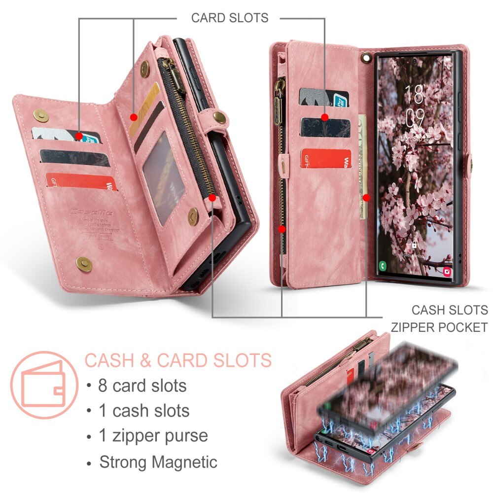 Samsung Galaxy S24 Ultra Multi-slot Wallet Case Pink