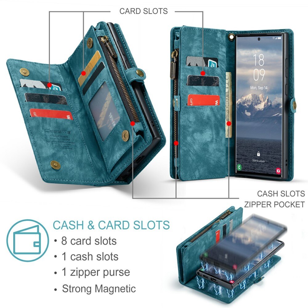 Samsung Galaxy S24 Ultra Multi-slot Wallet Case Blue