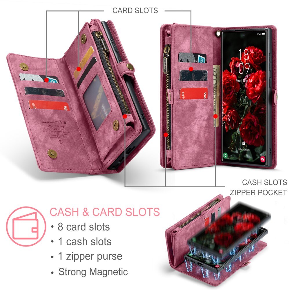 Samsung Galaxy S24 Ultra Multi-slot Wallet Case Red