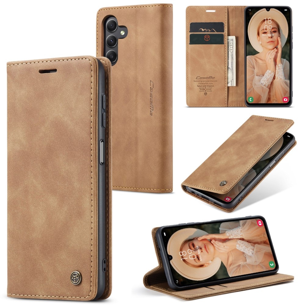 Samsung Galaxy A15 Slim Wallet Case Cognac