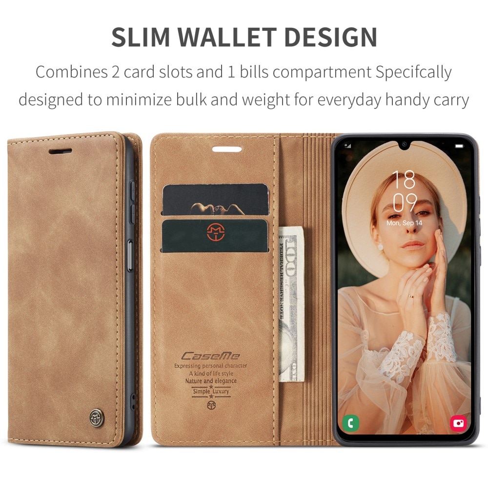 Samsung Galaxy A15 Slim Wallet Case Cognac