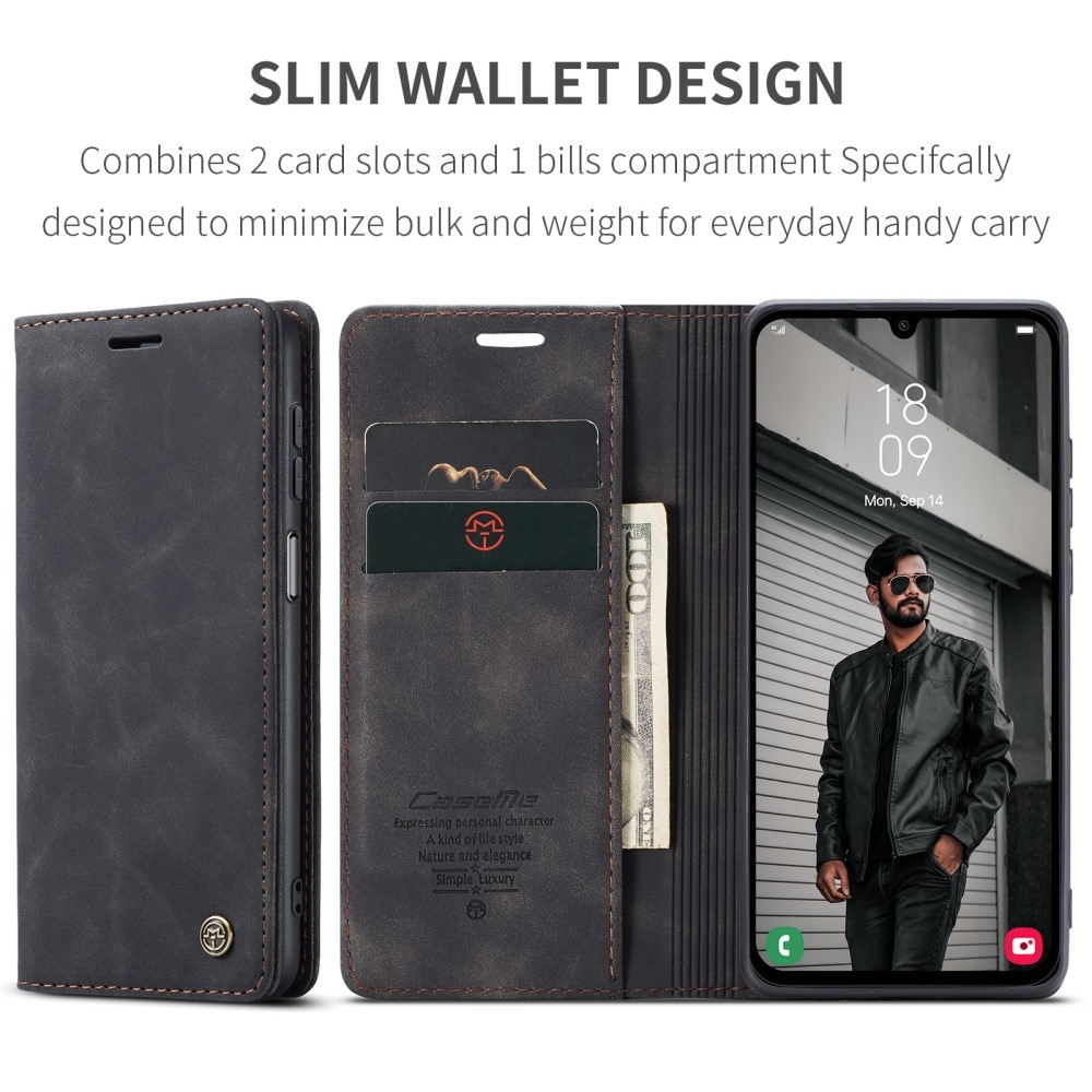 Samsung Galaxy A15 Slim Wallet Case Black