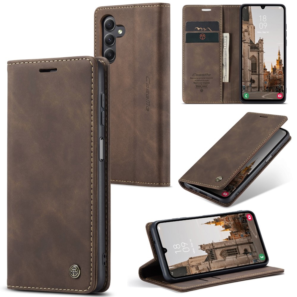 Samsung Galaxy A15 Slim Wallet Case Brown