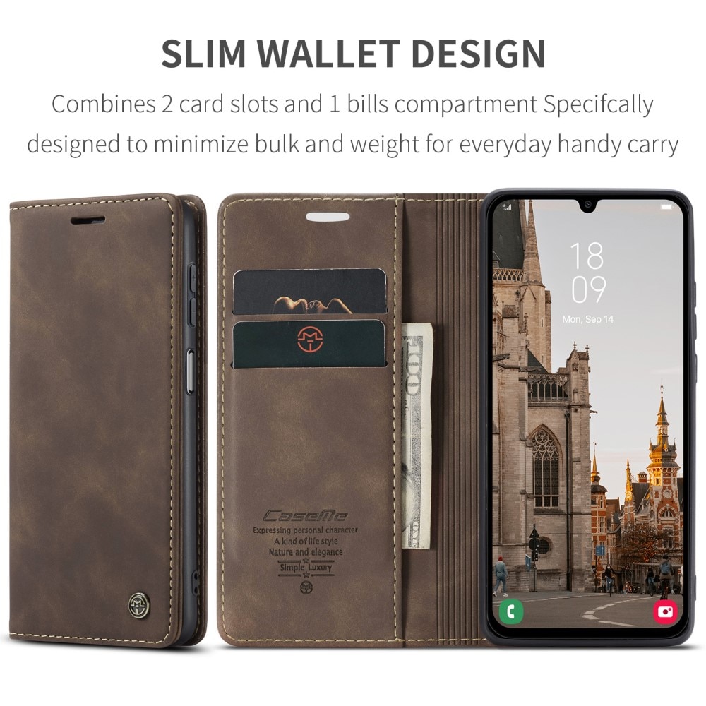 Samsung Galaxy A15 Slim Wallet Case Brown