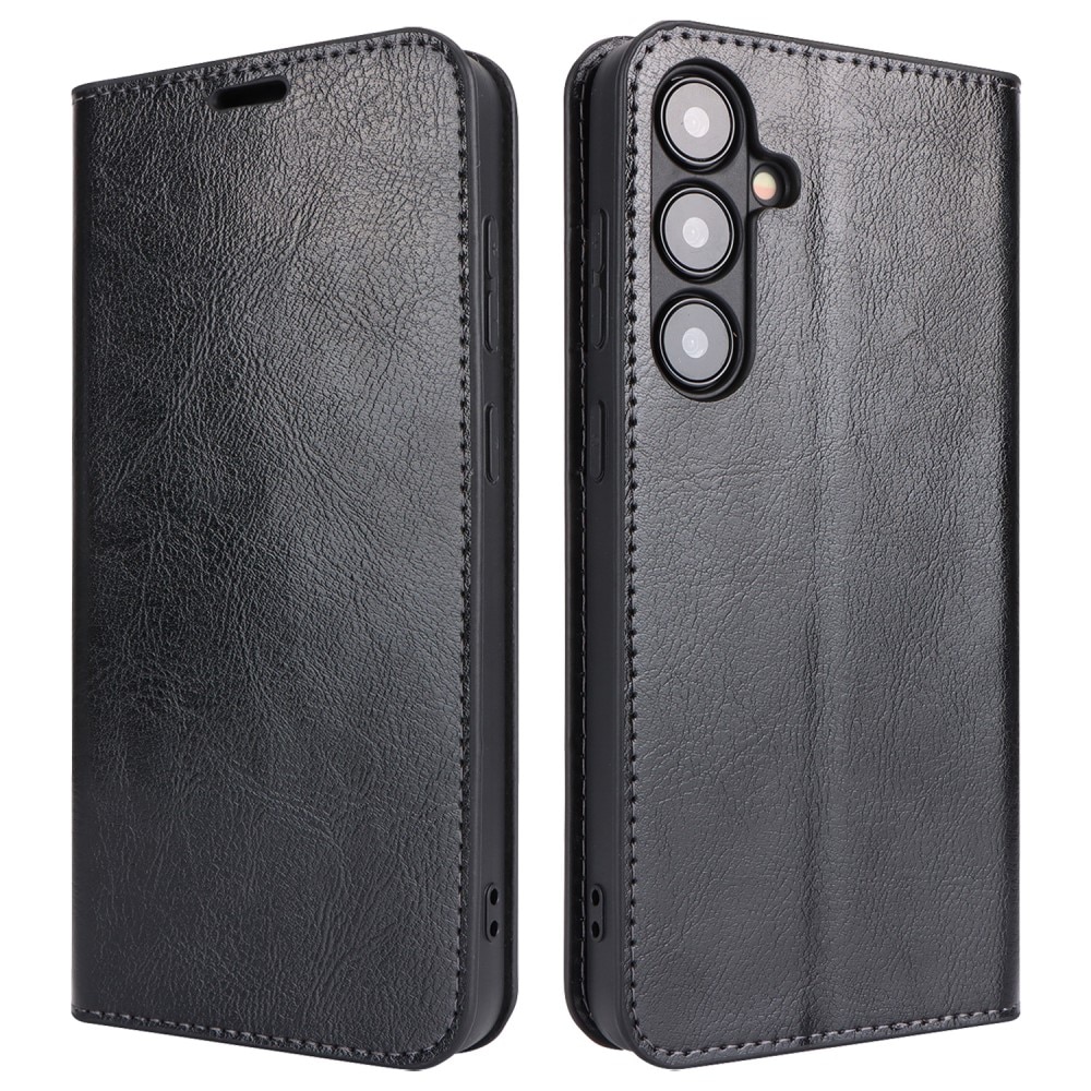 Samsung Galaxy S24 Plus Genuine Leather Wallet Case Black