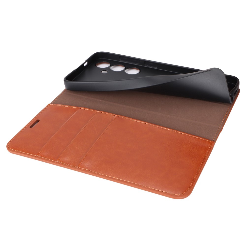 Samsung Galaxy S24 Plus Genuine Leather Wallet Case Brown