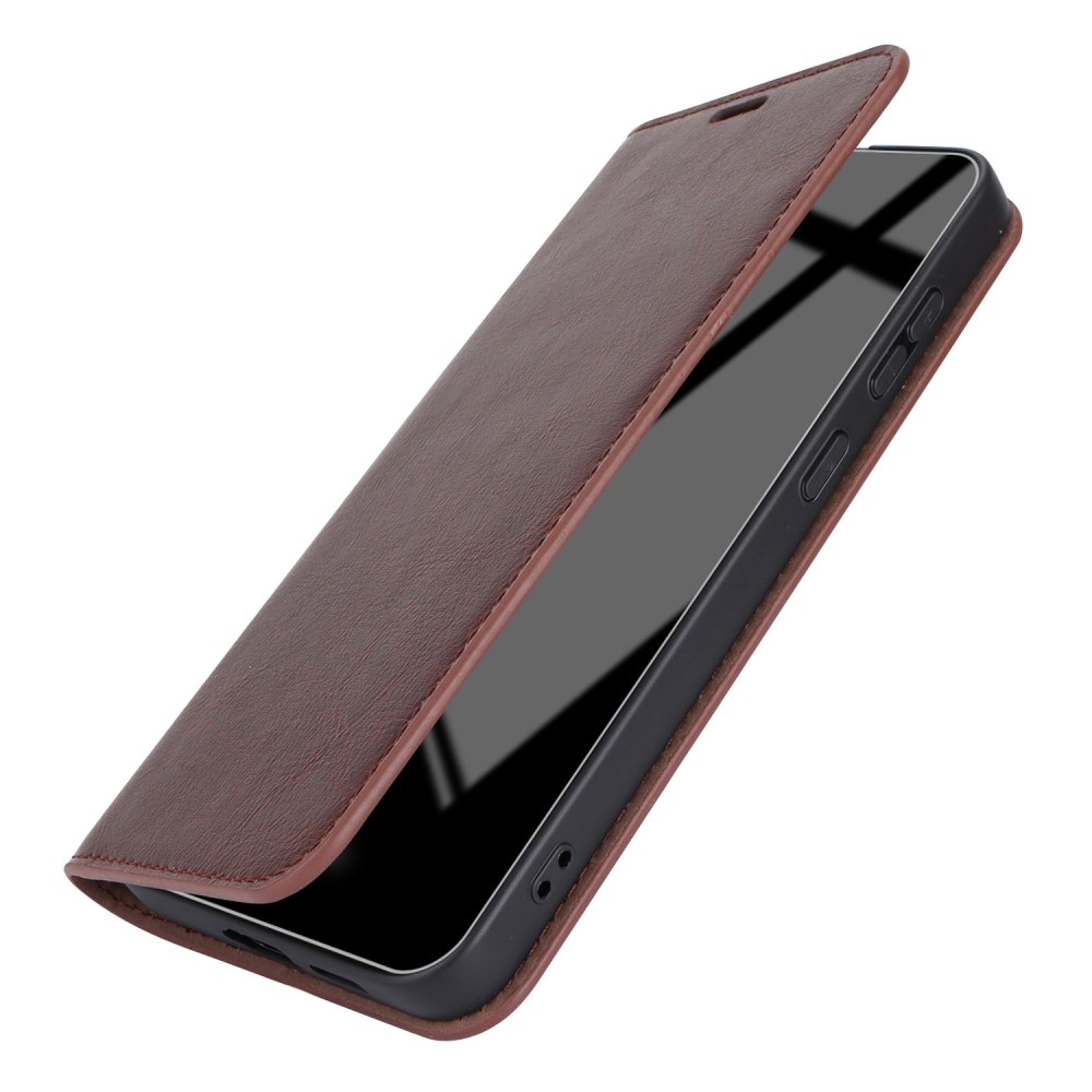 Samsung Galaxy S24 Plus Genuine Leather Wallet Case Dark Brown