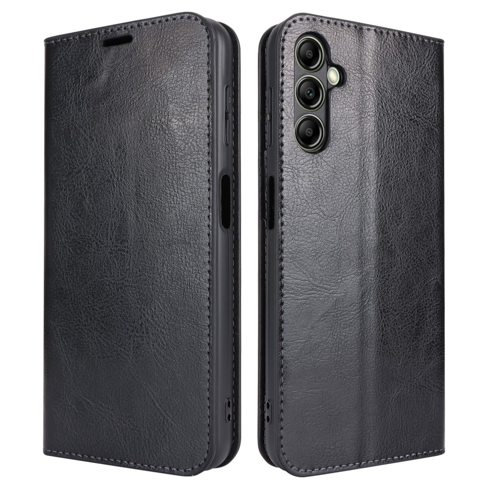 Samsung Galaxy A14 Genuine Leather Wallet Case Black