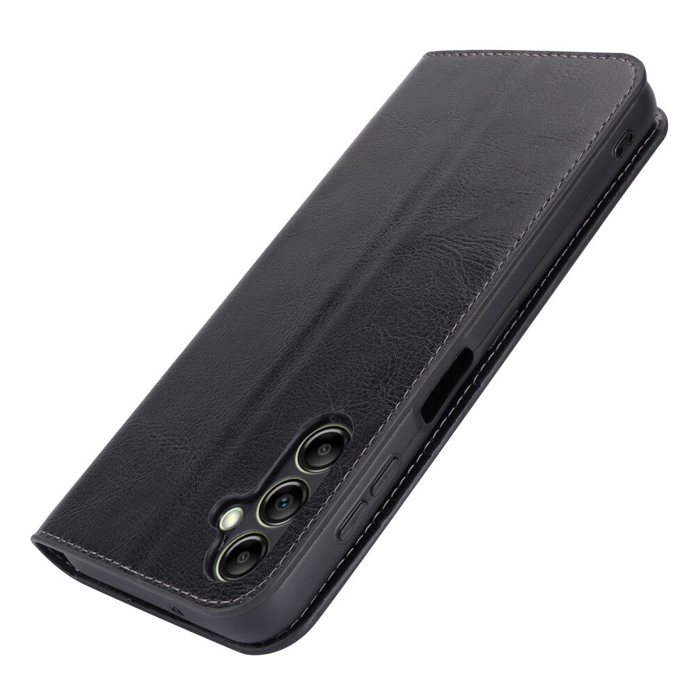 Samsung Galaxy A14 Genuine Leather Wallet Case Black