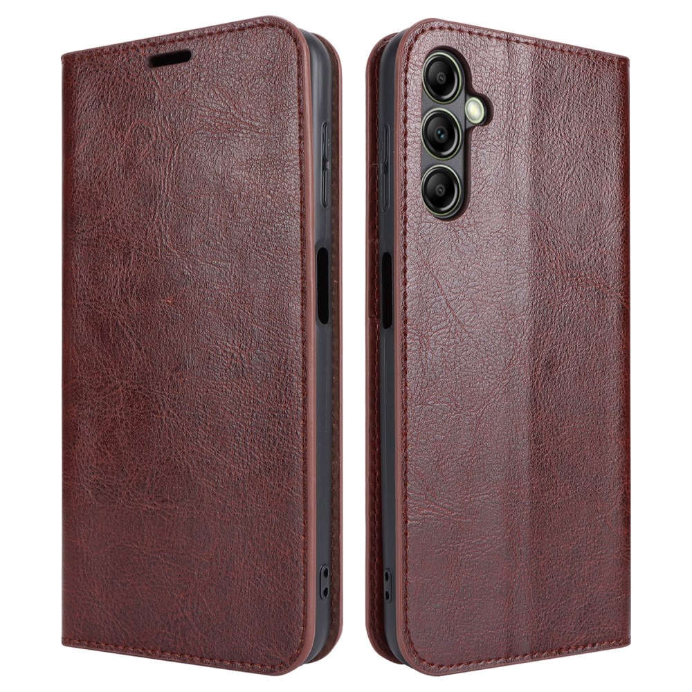 Sony Xperia 10 VI Genuine Leather Wallet Case Dark Brown