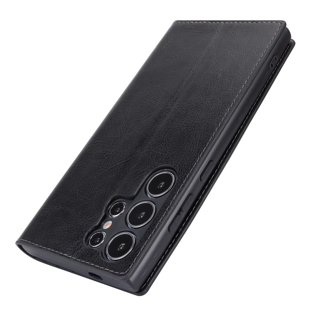 Samsung Galaxy S24 Ultra Genuine Leather Wallet Case Black