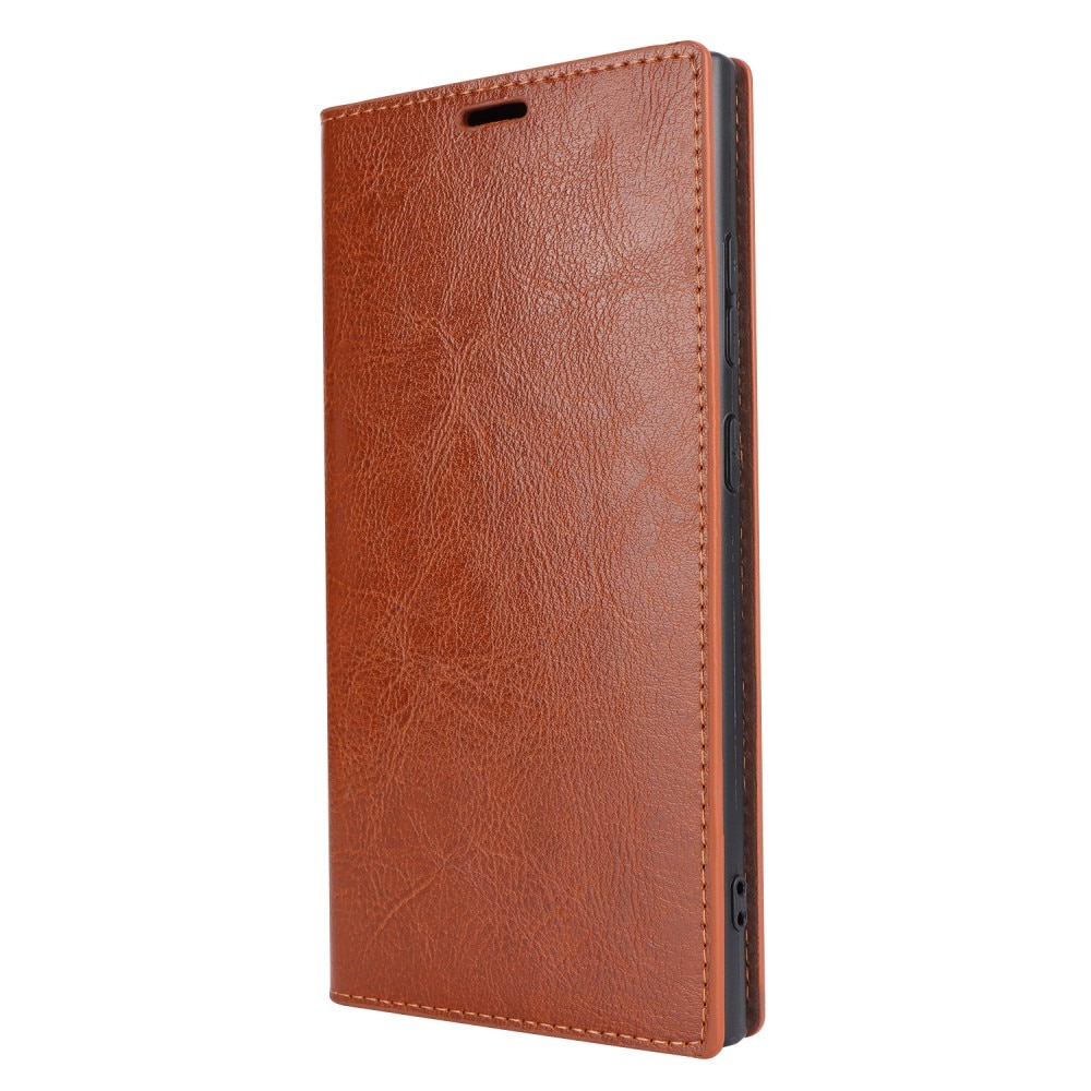 Samsung Galaxy S24 Ultra Genuine Leather Wallet Case Brown