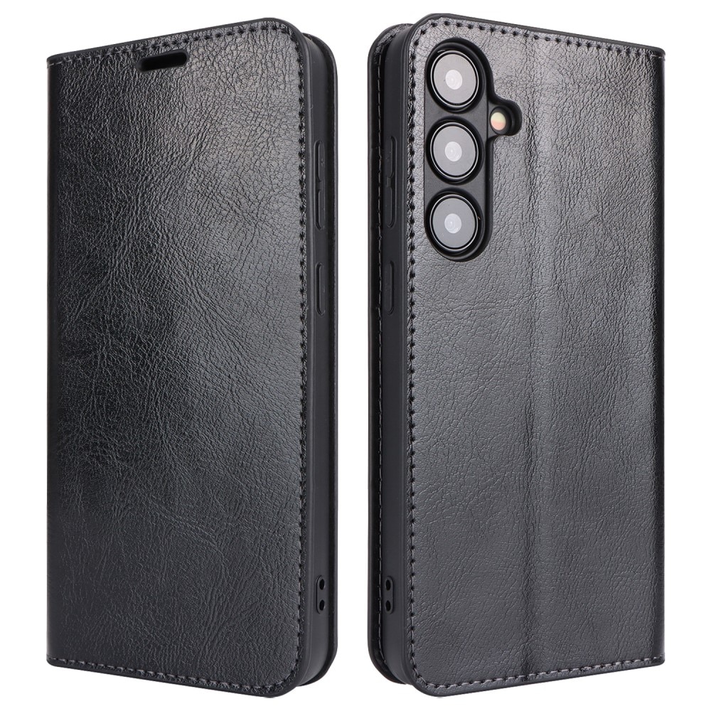 Samsung Galaxy S24 Genuine Leather Wallet Case Black