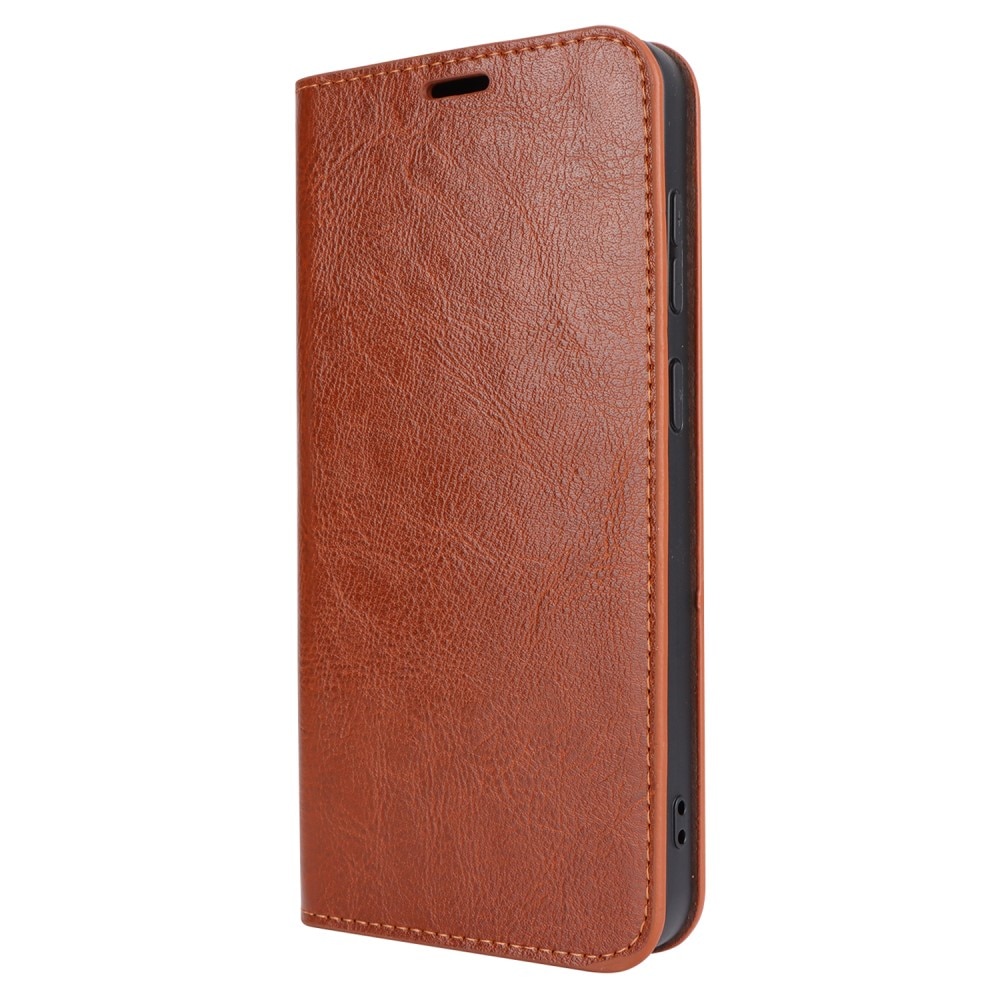 Samsung Galaxy S24 Genuine Leather Wallet Case Brown