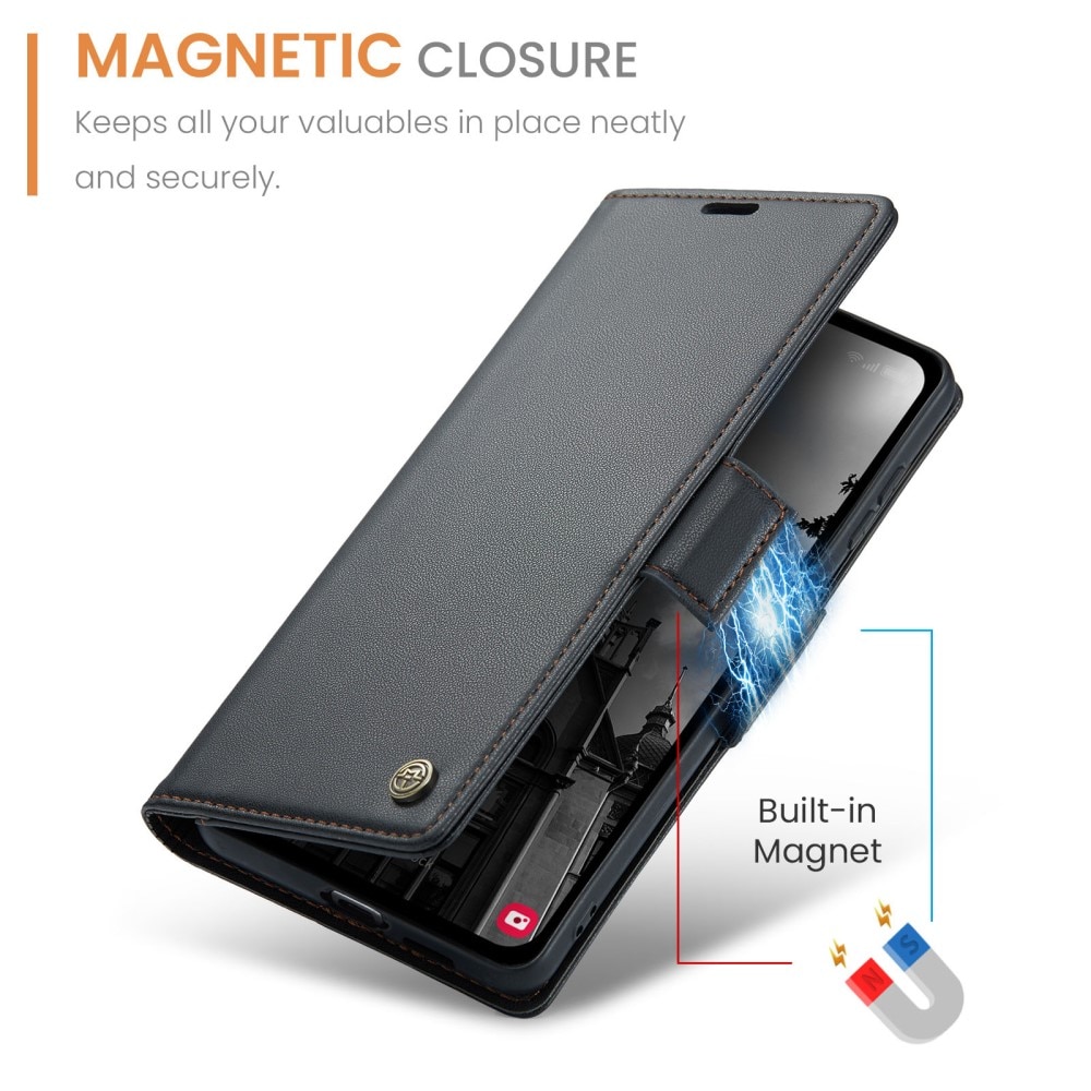 Samsung Galaxy A55 RFID blocking Slim Wallet Case Black