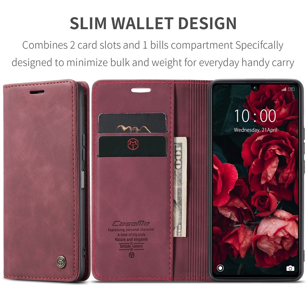 Xiaomi Redmi 13C Slim Wallet Case Red