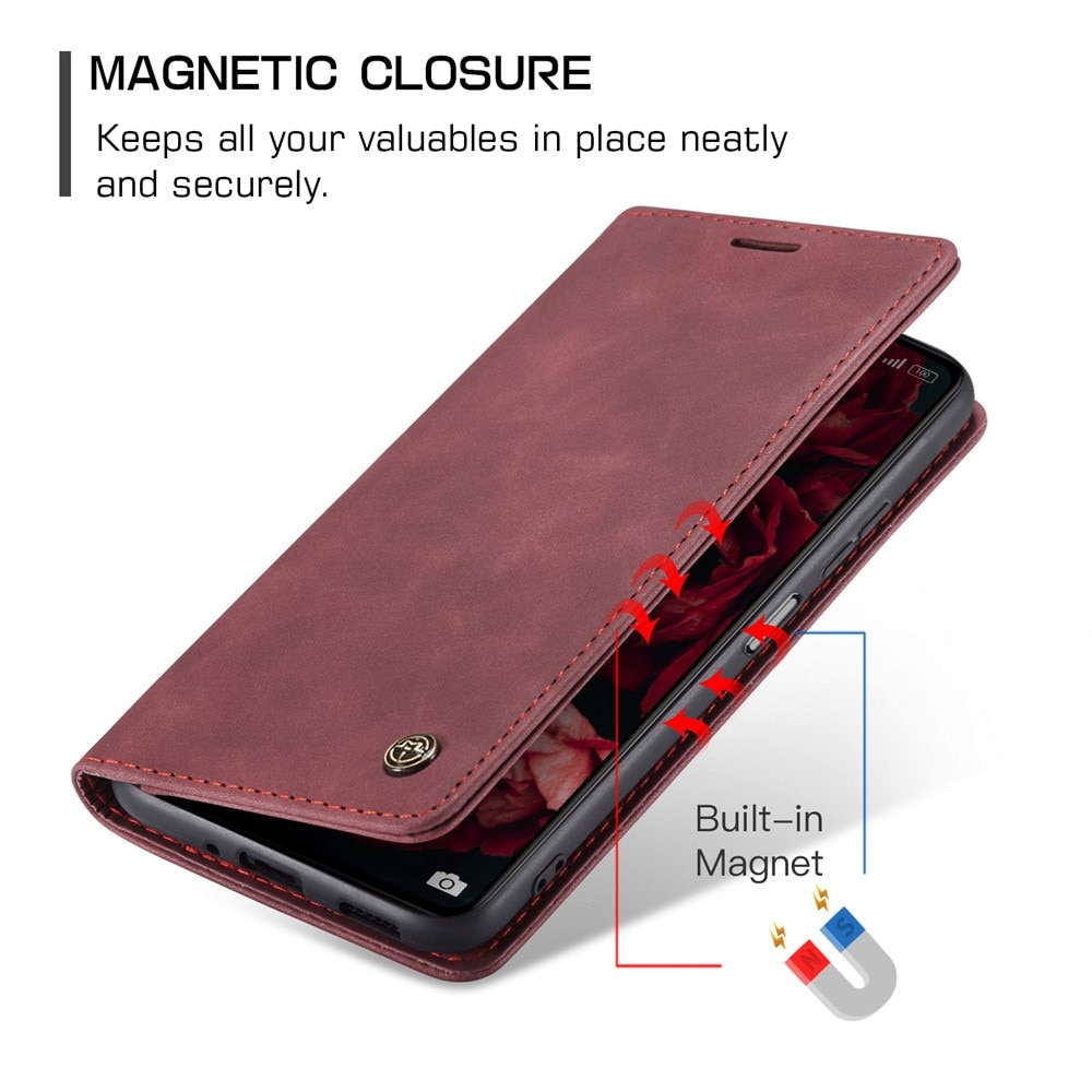 Xiaomi Redmi 13C Slim Wallet Case Red