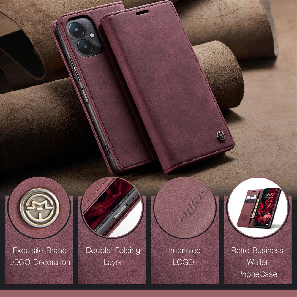 Xiaomi Redmi 13C Slim Wallet Case Red