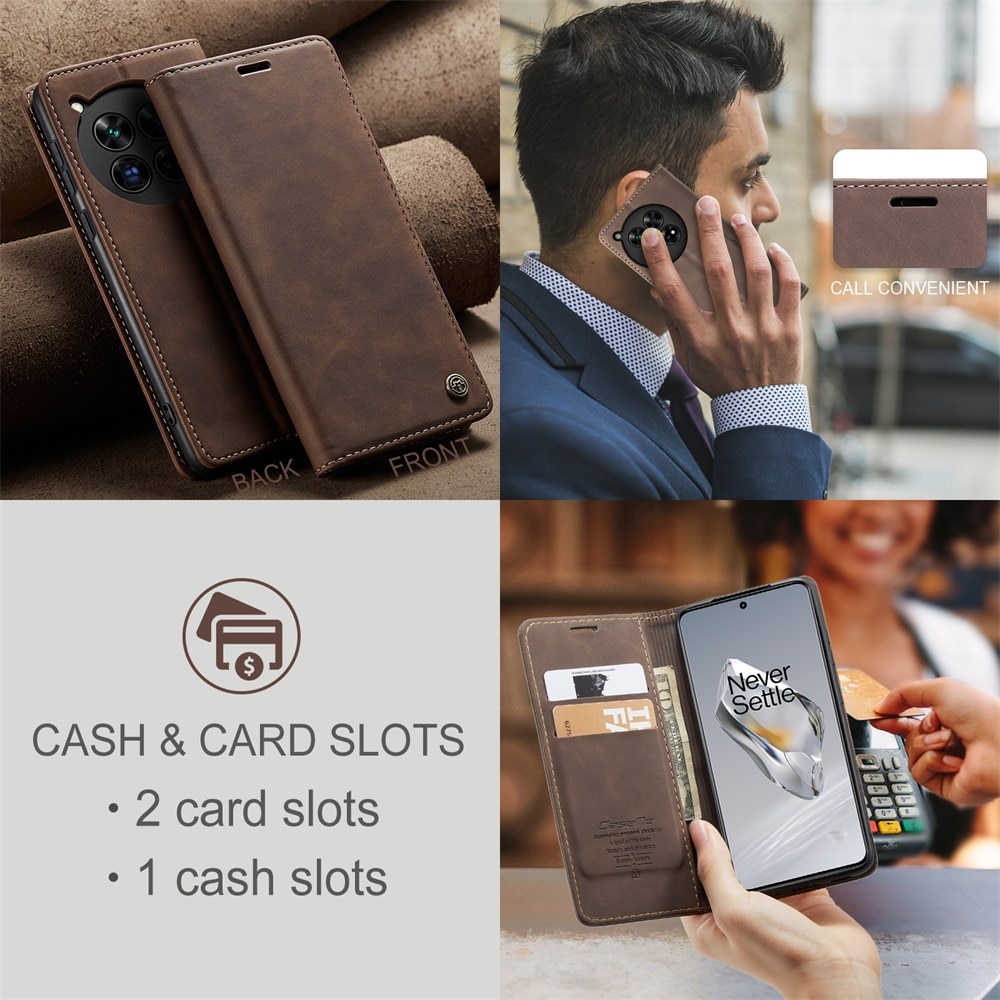 OnePlus 12 Slim Wallet Case Brown