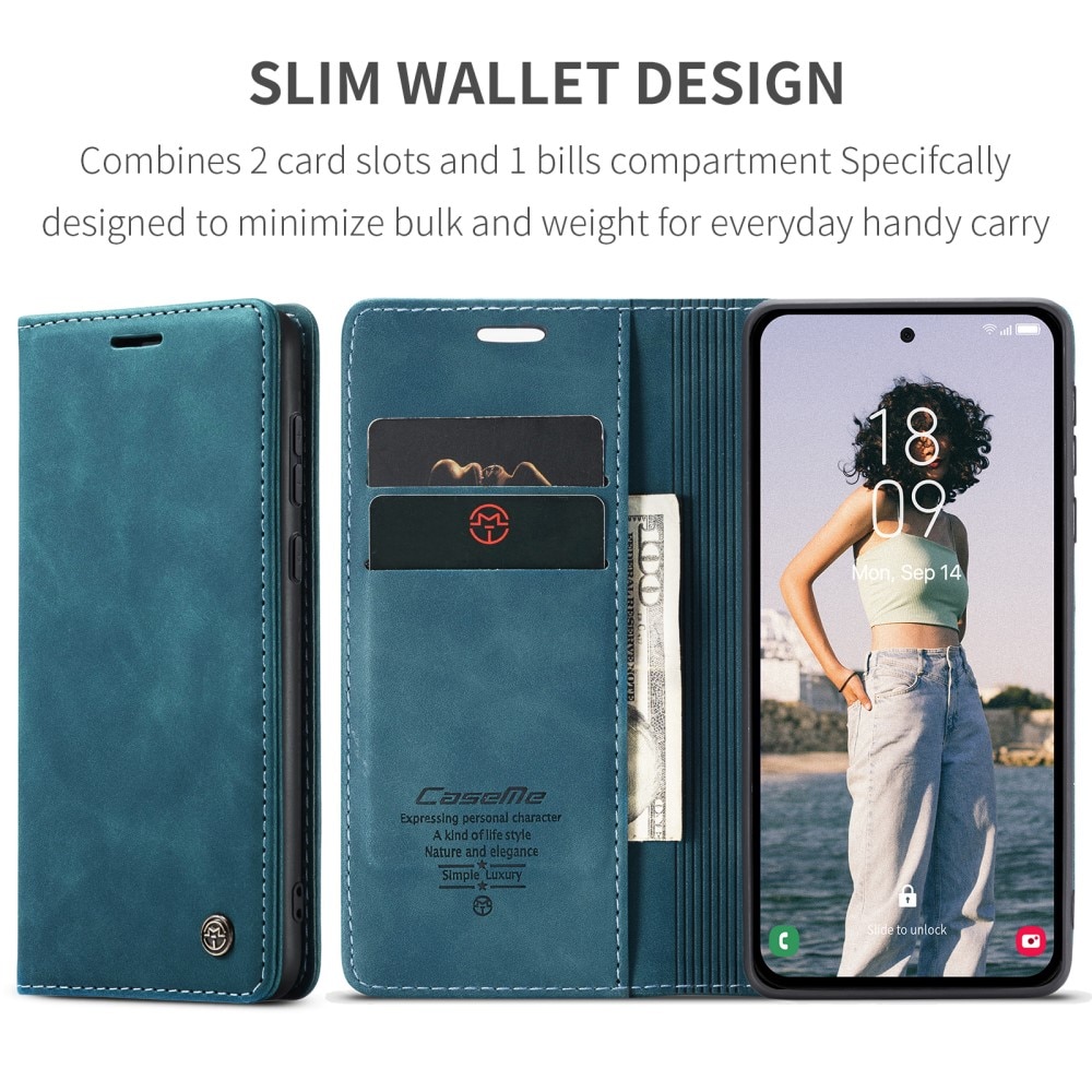Samsung Galaxy A55 Slim Wallet Case Blue