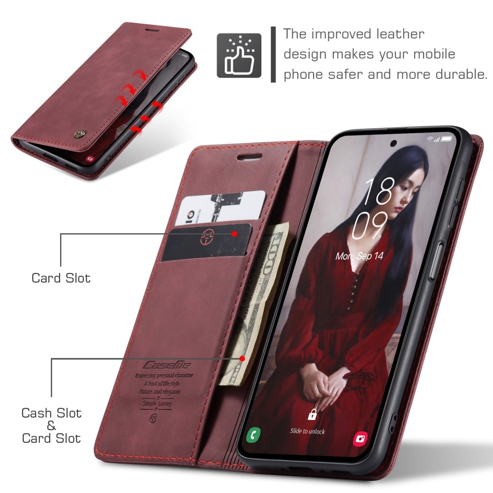 Samsung Galaxy A55 Slim Wallet Case Red