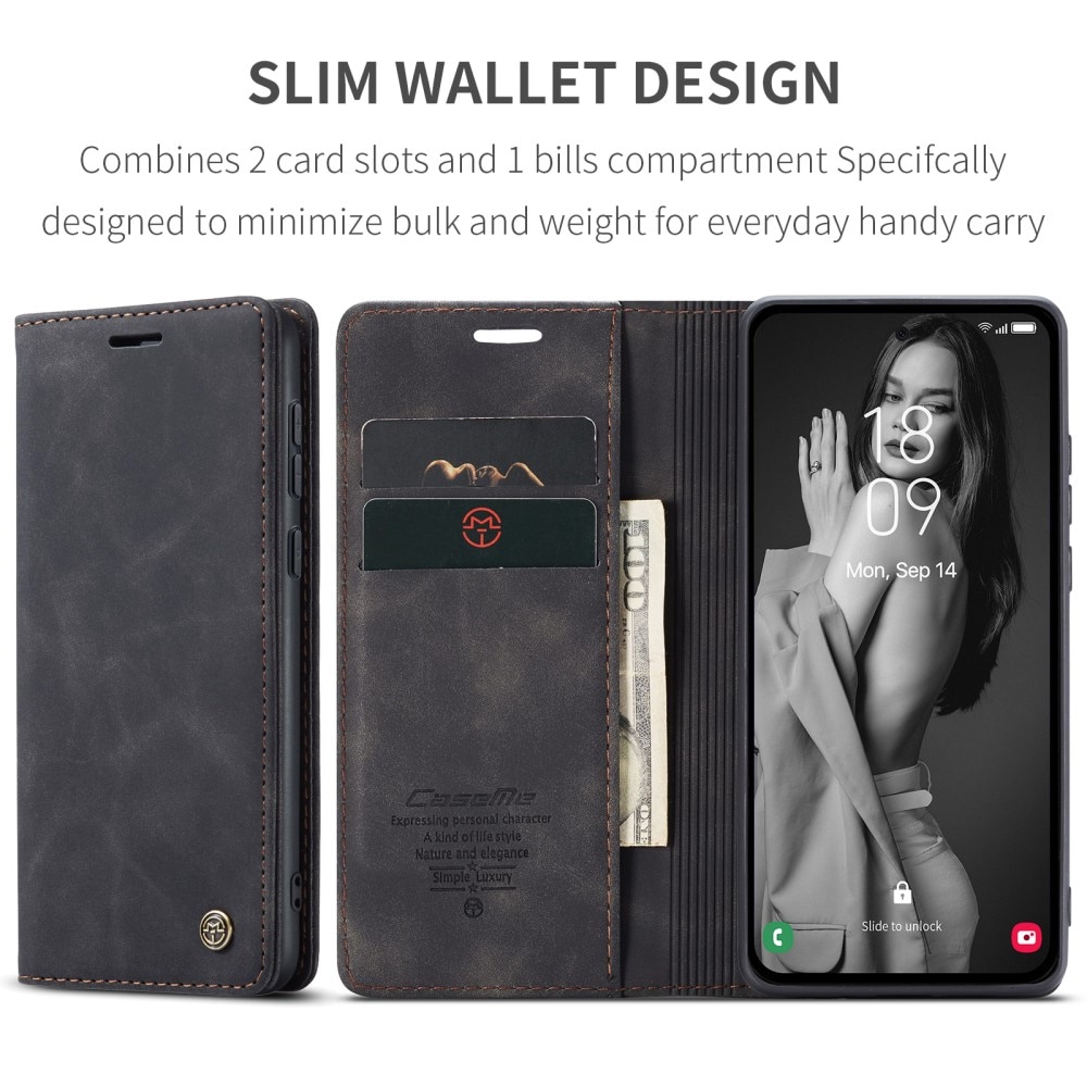 Samsung Galaxy A55 Slim Wallet Case Black