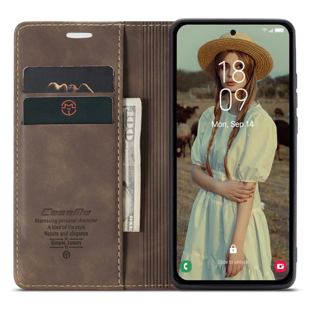 Samsung Galaxy A35 Slim Wallet Case Brown