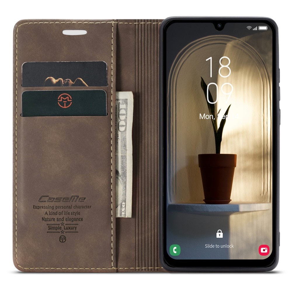 Samsung Galaxy A25 Slim Wallet Case Brown
