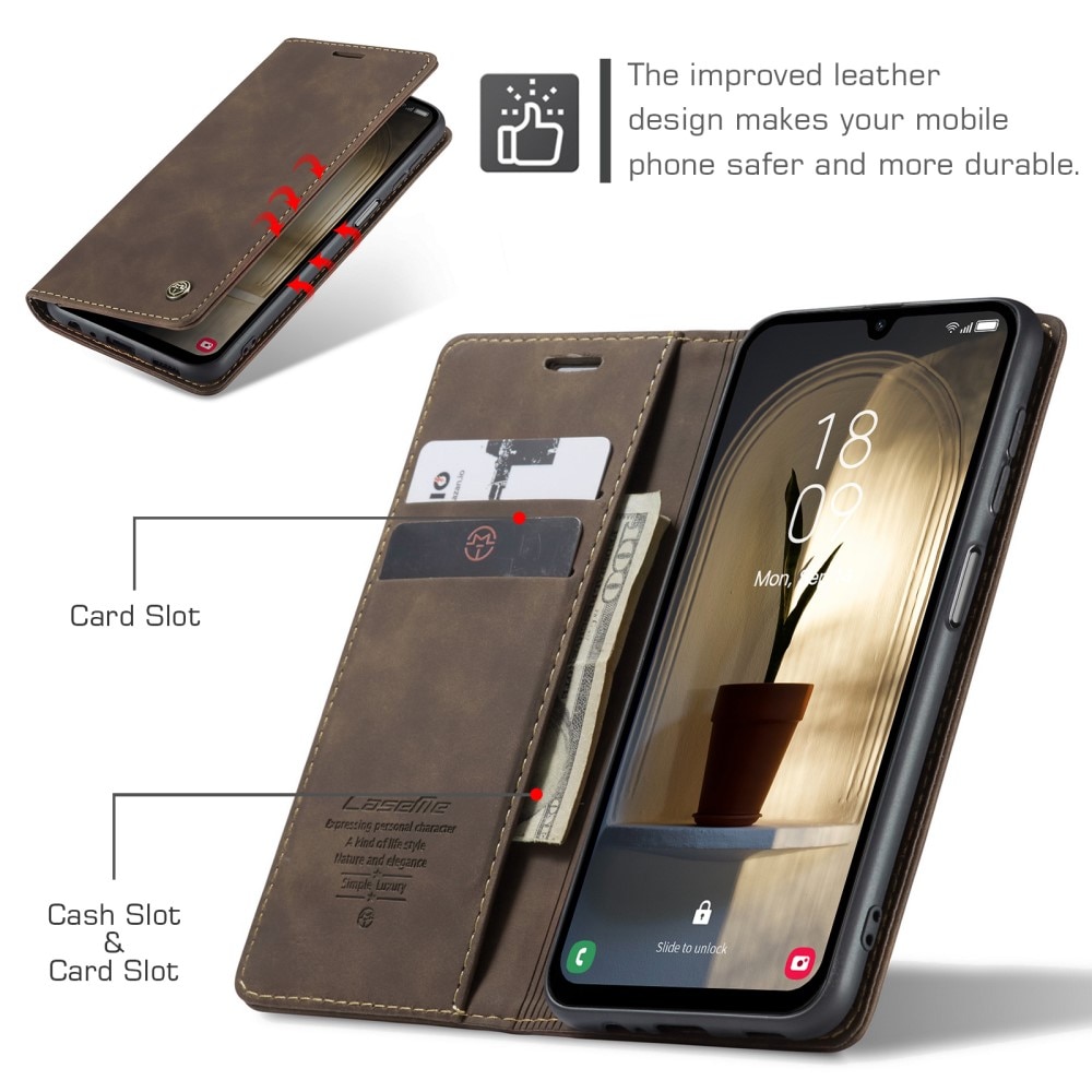 Samsung Galaxy A25 Slim Wallet Case Brown