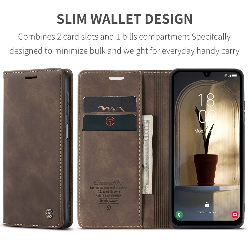 Samsung Galaxy A25 Slim Wallet Case Brown