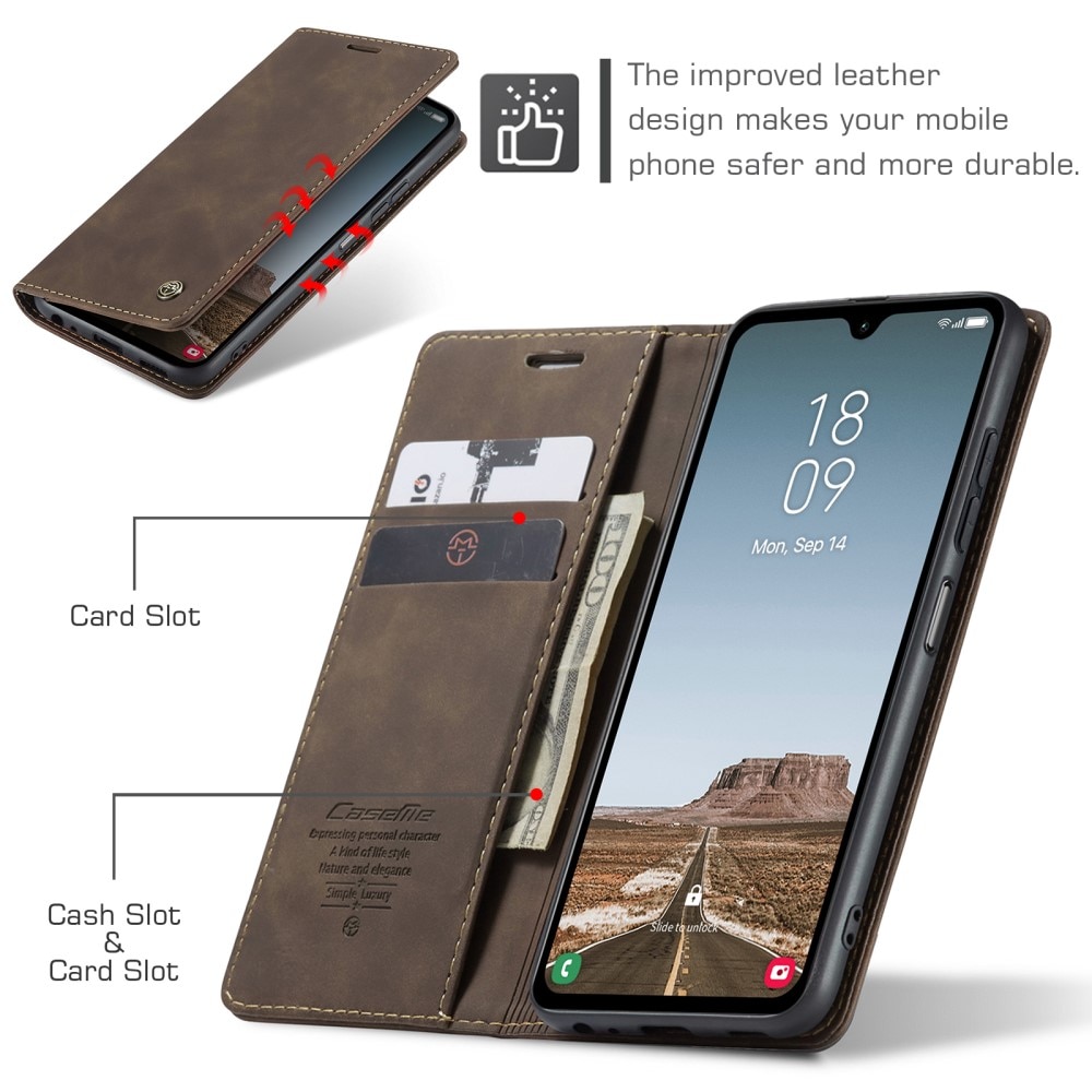 Samsung Galaxy A05s Slim Wallet Case Brown