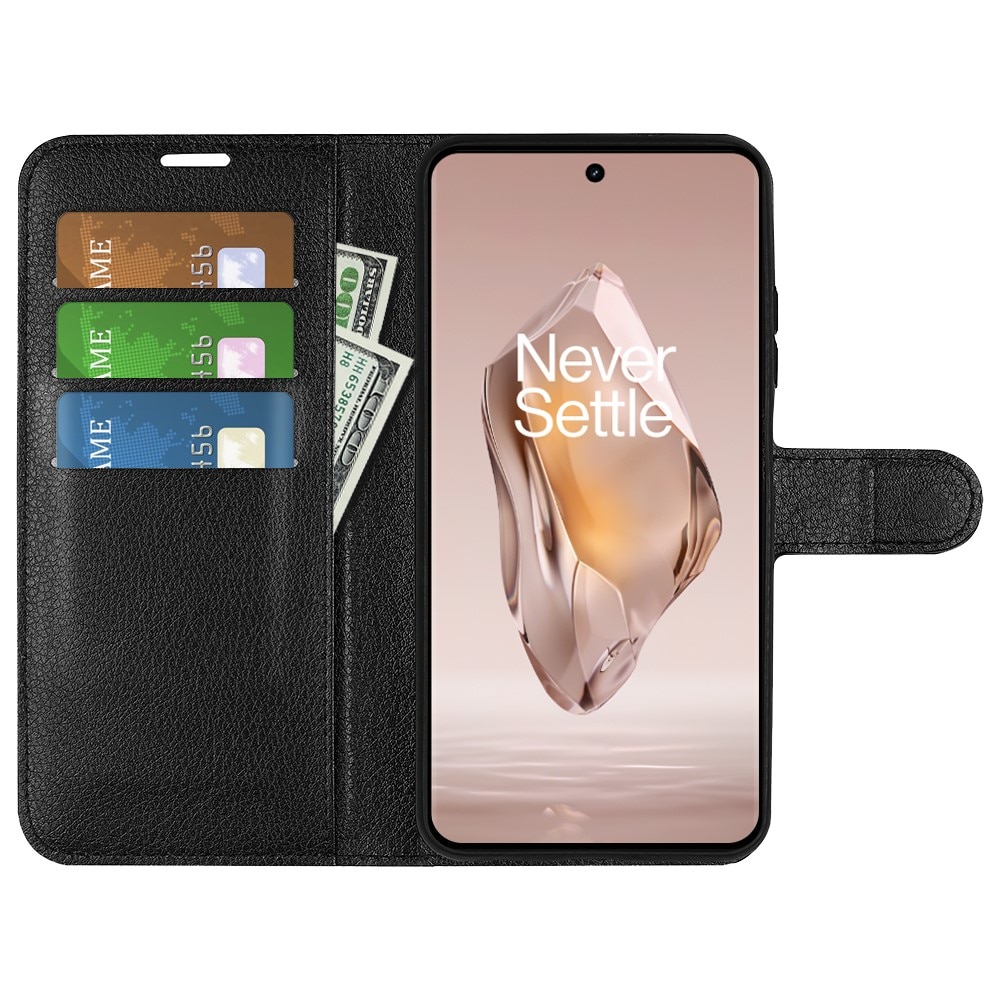 OnePlus 12R Wallet Book Cover Black