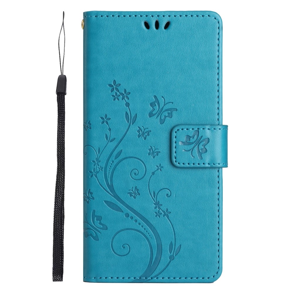 Xiaomi Redmi 13C Leather Cover Imprinted Butterflies Blue