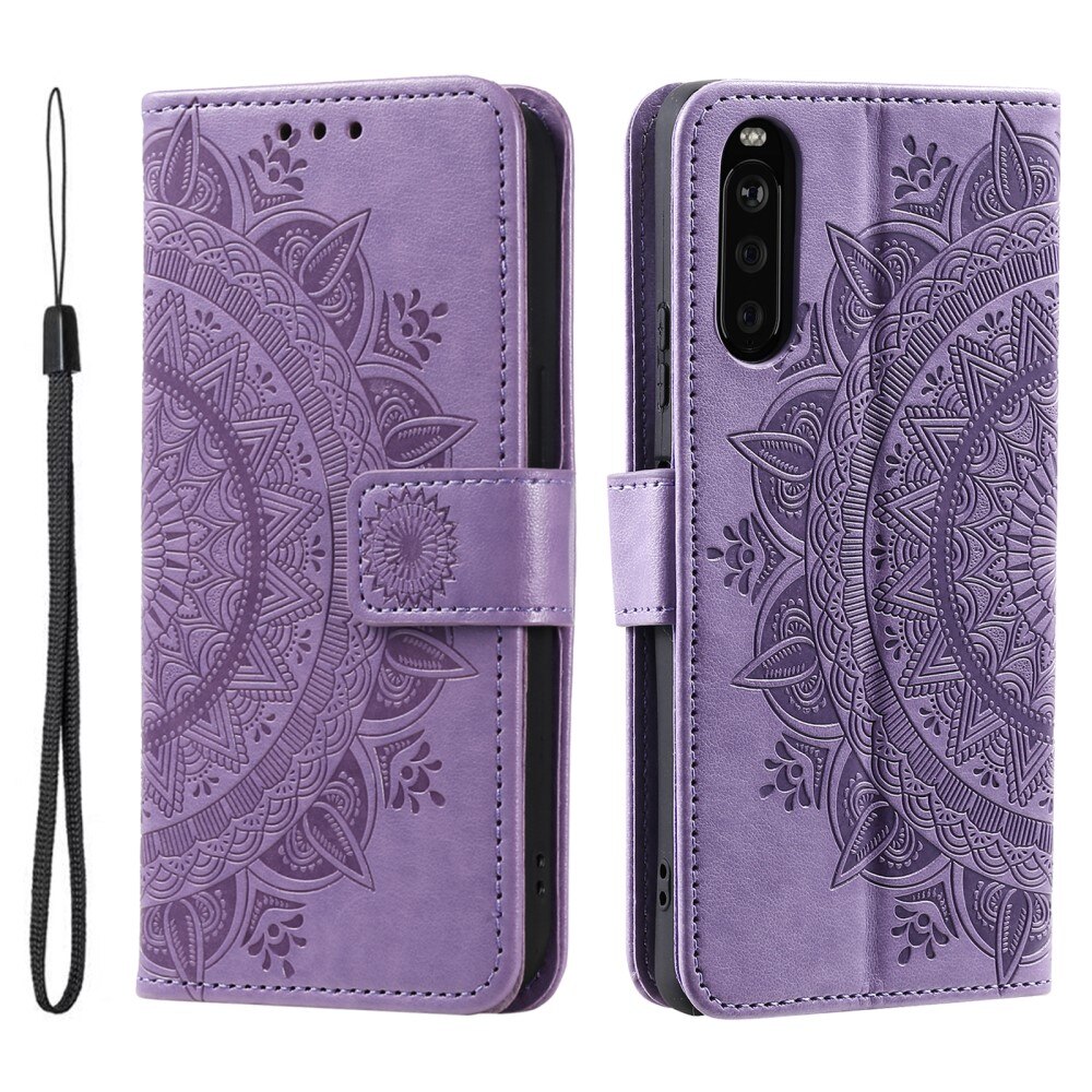 Sony Xperia 10 VI Leather Cover Mandala Purple